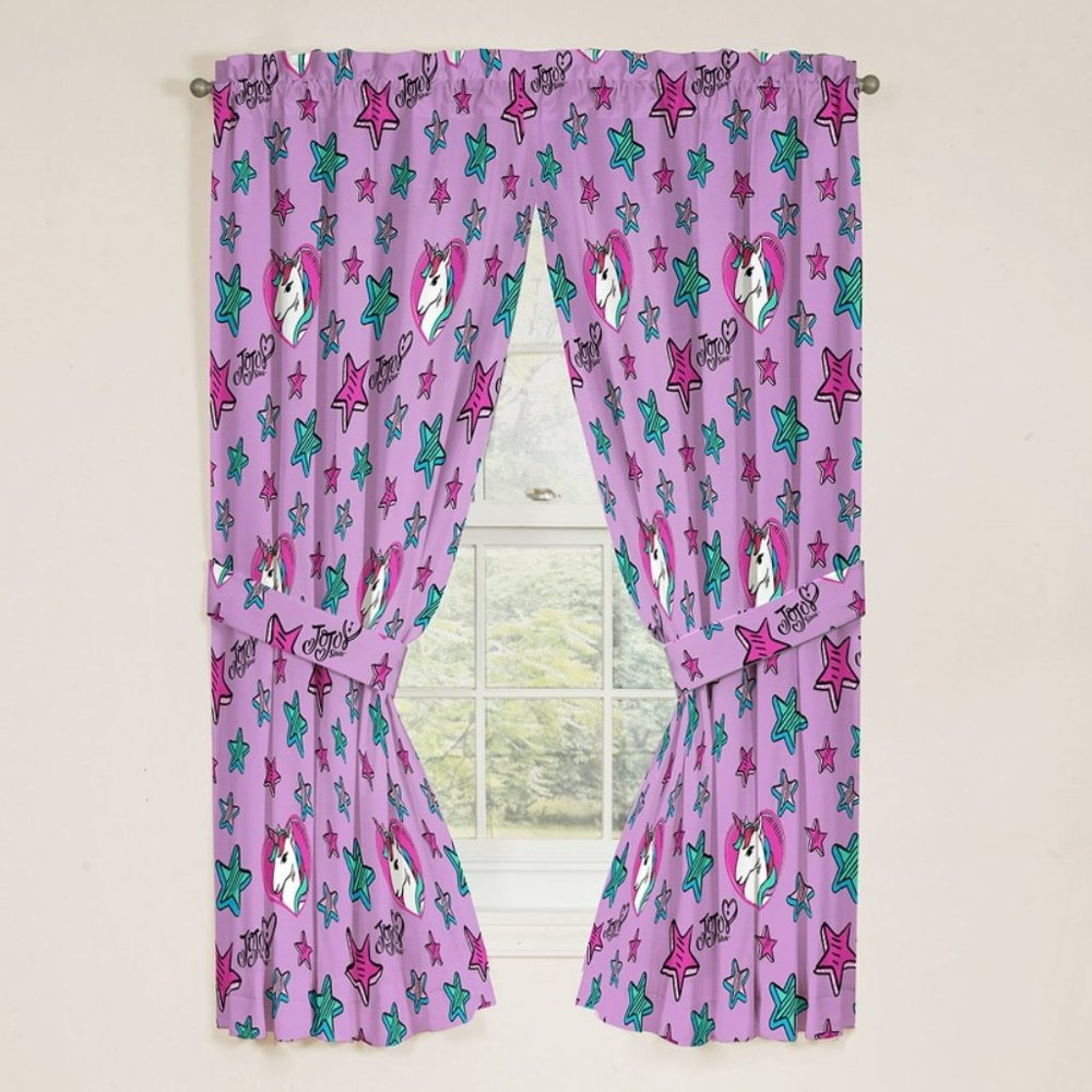 JOJO SIWA Kids 2 Panel Window Drapes 82" x 63"